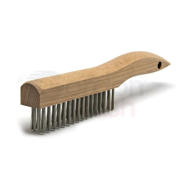 4 x 16 Row 0.012 SS Wire and Wood Shoe Handle Scratch Brush, PK12